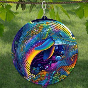 Beautiful Underwater Dolphin Wind Spinner Windspinner  Made to last many years